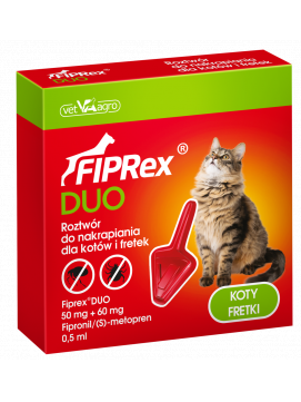 Fiprex Duo Roztwór Do Nakrapiania  Dla Kotów i Fretek 1 x 0,5 ml